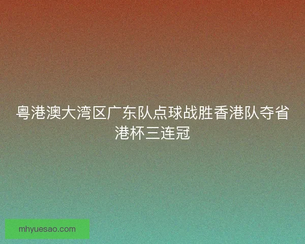 粤港澳大湾区广东队点球战胜香港队夺省港杯三连冠
