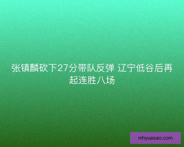 张镇麟砍下27分带队反弹 辽宁低谷后再起连胜八场